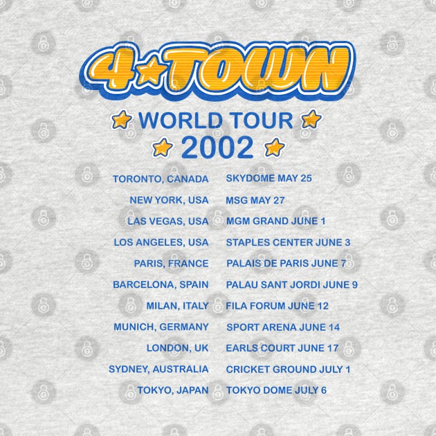 4Town world tour dates 2002 concert tee by EnglishGent